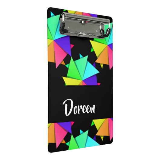 Folded Paper Pattern Mini Klemmbrett (Schrägansicht)