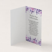 Folded Purple Flower Photo Funeral Prayer Card Visitenkarten (Innenseite)