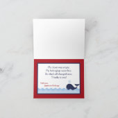 Folded Thank you Card Ahoy Nautical Whale Boat Dankeskarte (Innenseite)
