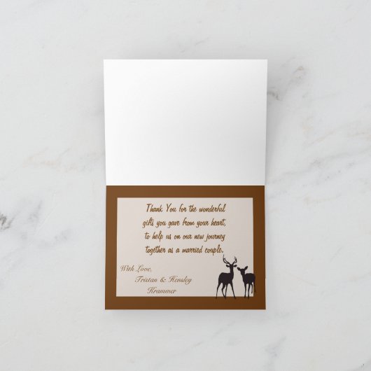 Folded Thank You Card Hunters Camo Camoflauge Deer Dankeskarte (Innenseite)