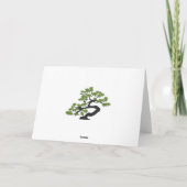 Folded Thank You Card Japanese Green Bonsai Tree O Dankeskarte (Rückseite)