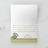 Folded Thank You Card Japanese Green Bonsai Tree O Dankeskarte (Innenseite)