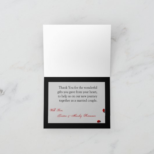 Folded Thank You Card Lady Bug Dandilion Flower Dankeskarte (Innenseite)