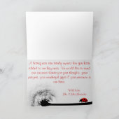Folded Thank You Card Lady Bug on Dandelion Red Si Dankeskarte (Innenseite)
