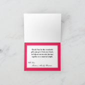 Folded Thank You Card Ombre Stripe Pink Frosting Dankeskarte (Innenseite)