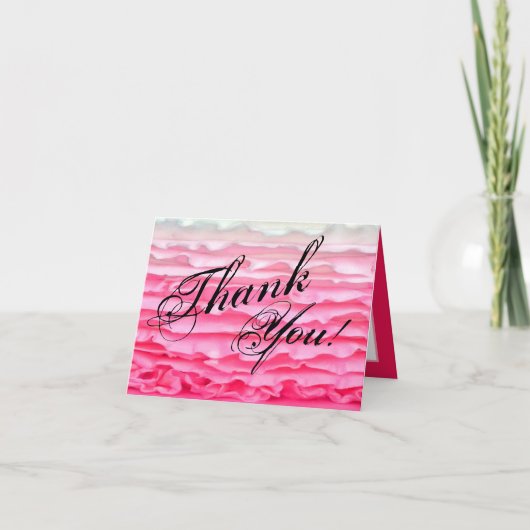 Folded Thank You Card Ombre Stripe Pink Frosting Dankeskarte (Vorderseite)