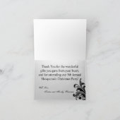 Folded Thank You Card Red on Silver Masquerade Dankeskarte (Innenseite)