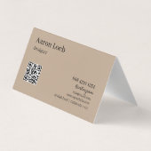 Folded Visitenkarten | Rustikales Kraft mit QR-Cod (Rückseite)