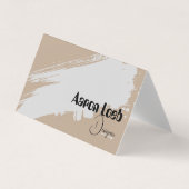 Folded Visitenkarten | Rustikales Kraft mit QR-Cod (Vorderseite)