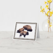 Folding Greeting Card - Bison in Winter Karte (Gelbe Blume)