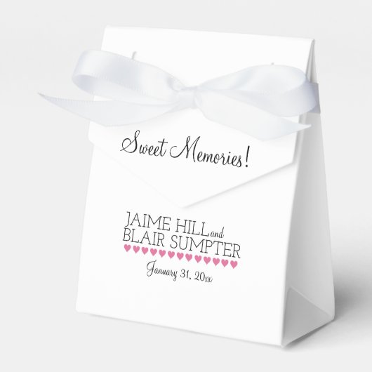 Foldover Cake Bag Typografie Rosa Herz Geschenkschachtel (Vorderseite)