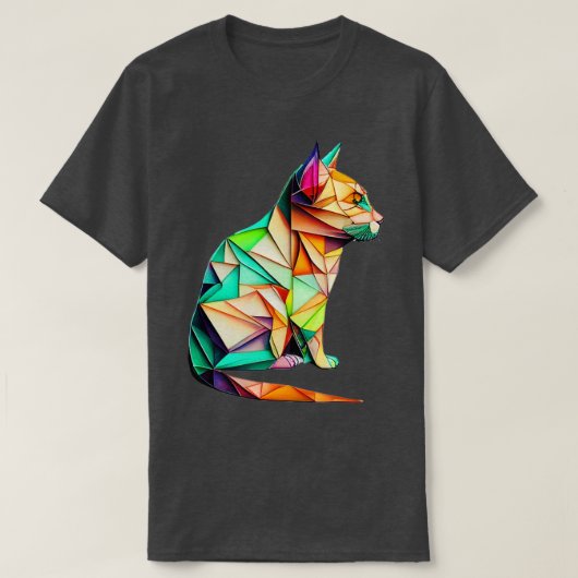 Foldy Feline Origami Cat T-Shirt (Design vorne)