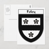 Foley Coat of Arms/Familienwappen Postkarte (Vorne/Hinten)