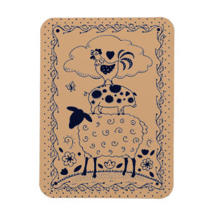 FOLGE ART FARM TIERGESCHAFT, SCHWEIN, ROOSTER Land Magnet