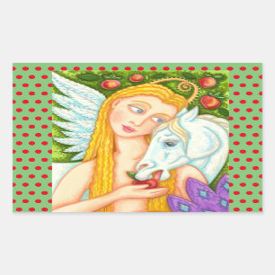 FOLGE ART PEGASUS UND EVE IN GARTEN OF EDEN, PORT RECHTECKIGER AUFKLEBER