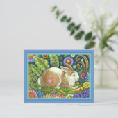 FOLGE ART RABBIT & BLUEBIRD IN SECRET GARDEN POSTKARTE (Stehend Vorderseite)