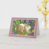 FOLGE ART RABBIT, BLUEBIRD, SECRET GARDEN Blank Karte (Gelbe Blume)