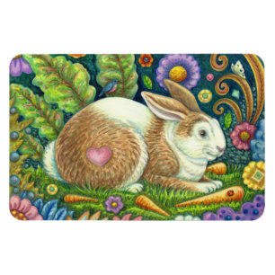 FOLGE ART RABBIT, BLUEBIRD, WHIMSICAL SECRET GARDE MAGNET