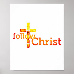 Folge Christus Jesus dem Messias Matthew 4 19 Luke Poster