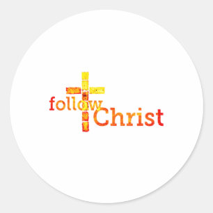 Folge Christus Jesus dem Messias Matthew 4 19 Luke Runder Aufkleber