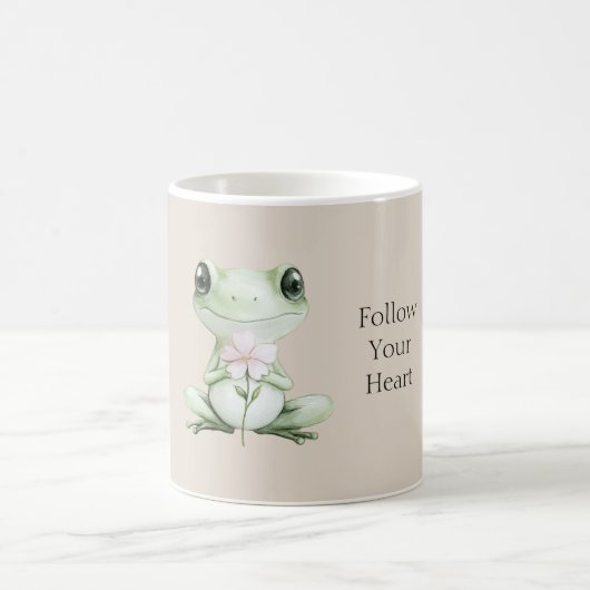 Folge Deinem Herz Frosch Kaffeetasse (Mittel)