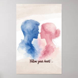 Folge Deinem Herzen Paarkunst Poster