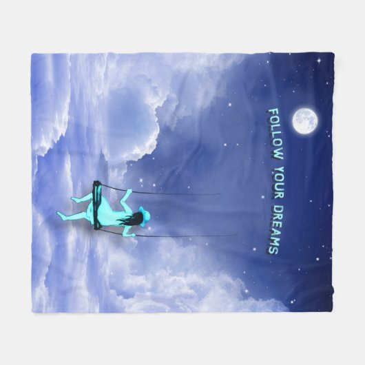 Folge deinem Traum Fleecedecke (Vorderseite (Horizontal))