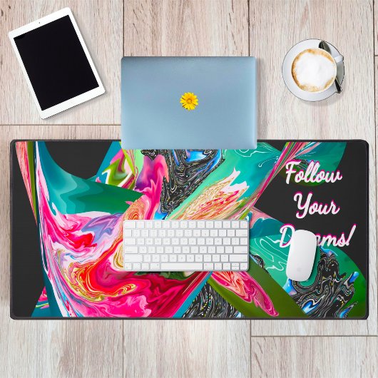 Folge deinen Träumen! Abstrakte Motivation Schreibtischunterlage