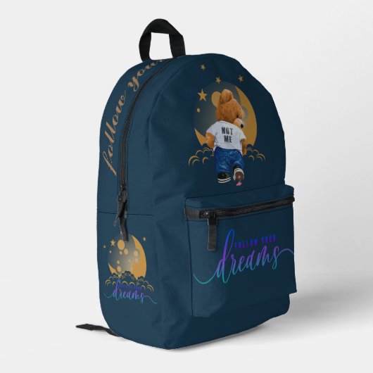 Folge deinen Träumen | Bedruckter Rucksack (Rückseitige Ecke links)