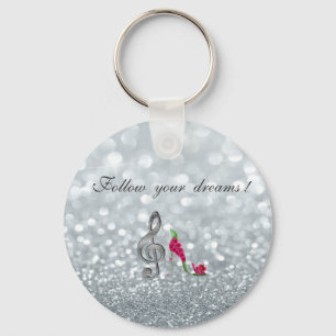 Folge deinen Träumen, Glittery, Absätze, Violinsch Schlüsselanhänger