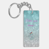 Folge deinen Träumen, Glittery, Bokeh, Elephant Schlüsselanhänger (Vorderseite links)