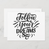 "Folge deinen Träumen | Inspiration und Motivation Postkarte (Vorne/Hinten)