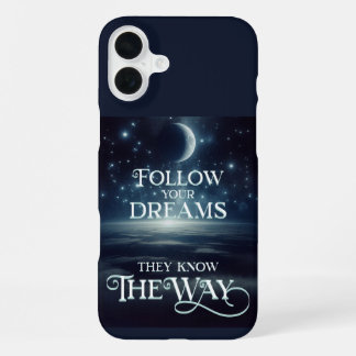 Folge deinen Träumen mit Erde Mond und Sternen iPhone 16 Plus Hülle