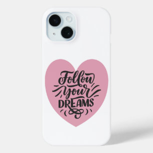 Folge Deinen Träumen Pink Heart Typografie iPhone Case-Mate iPhone Hülle