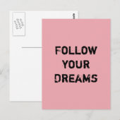 Folge deinen Träumen. Postkarte (Vorne/Hinten)