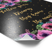 "Folge deinen Träumen, sie kennen den Weg" Zitat Fotodruck (Ecke)