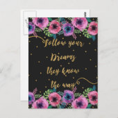 "Folge deinen Träumen, sie kennen den Weg" Zitat Postkarte (Vorne/Hinten)