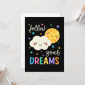 Folge deinen Träumen | Wolke und Mond Karte (Vorderseite/Rückseite Beispiel)