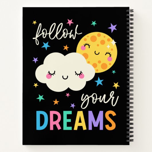 Folge deinen Träumen | Wolke und Mond Notizblock (Rückseite)