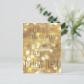 Folge deinen Träumen! Zitat aus Gold Postkarte (Stehend Vorderseite)