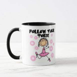 Folge Deinen Zehen Ballerina T-Shirts und Geschenk Tasse