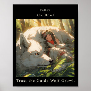 Folge dem Heulen, vertraue dem Führer Wolf Knurren Poster