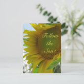 Folge dem Sohn! Christliche Nachricht auf einer Po Postkarte (Stehend Vorderseite)