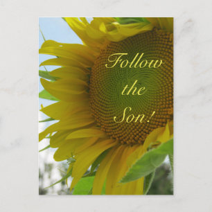 Folge dem Sohn! Christliche Nachricht auf einer Po Postkarte
