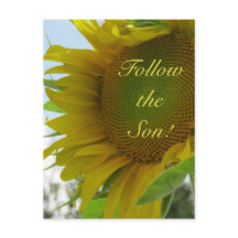 Folge dem Sohn! Christliche Nachricht auf einer Po