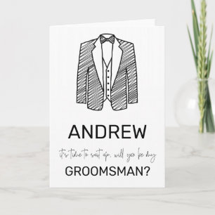 Folge der Up Groomsman Best Man Wedding Party Aski Karte