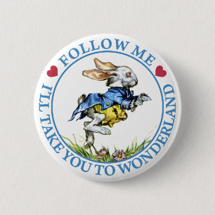 Folge mir. Ich bringe dich ins Wunderland! Button