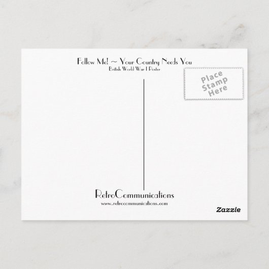 Folge mir! ~ Ihr Land braucht Sie Postkarte (Rückseite)