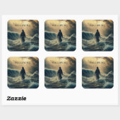 Folge mir - Jesus Christus zitiert Christlichen Gl Quadratischer Aufkleber (Blatt)