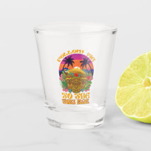 Folge mir zur Tiki-Bar Hawaiian Luau Party Schnapsglas